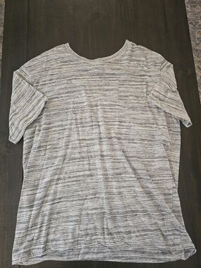 Revolution Gray & White Striped Short Sleeve Tee